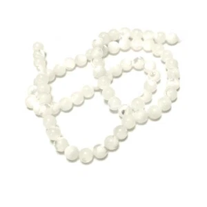 White Mother Of Pearl Beads Plain Round 6mm Strand Of 60+ - Picture 1 of 1