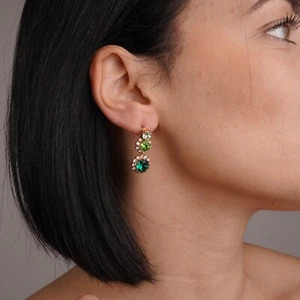 orecchini da donna pendenti con zirconi e strass brillanti bijoux fashion - Imagen 1 de 7