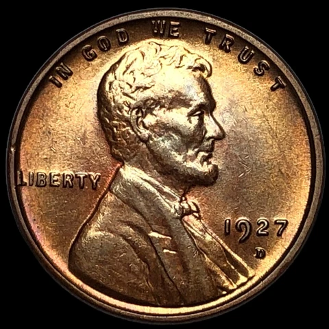 1927 D Lincoln Cent Wheat Penny  E9773 Cover