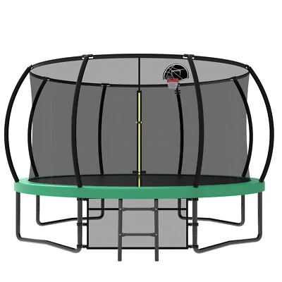 12FT Recreational Trampoline w/Safety Enclosure Net & Ladder Outdoor Trampoline - Image 1 of 4