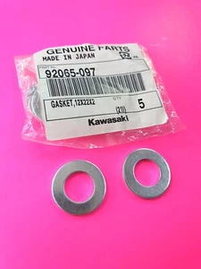 2 x GENUINE Kawasaki 92065 M12 Sump Plug Drain Bolt Alloy Washers ER6 ZX6R ZX10R - Picture 1 of 4