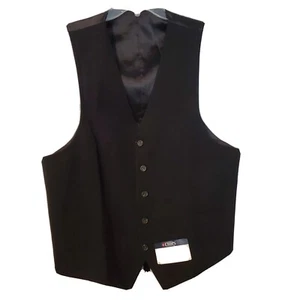 Chaps Vest Mens Black Large 42 45 Hoffman Career Business Button Down Formal New - Picture 1 of 3