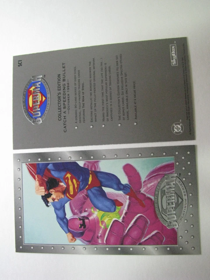 Superman Man of Steel Platinum  Promo Card SC1 Skybox 1996 - Image 1 of 1