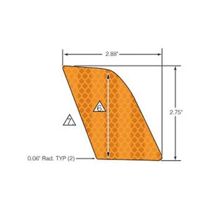 Polaris Reflector Decal, Right, Amber, Genuine OEM Part 7187439, Qty 1 - Bild 1 von 2