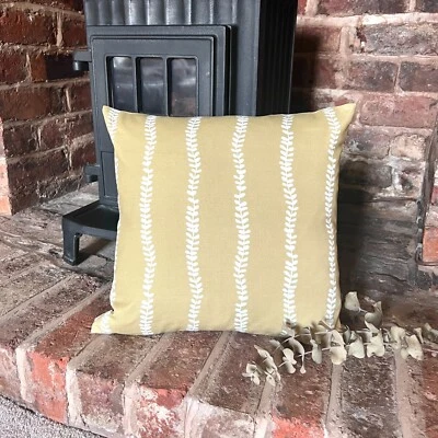 1425. ISABELLA Soft Gold Stripe Reverse  100% Cotton Cushion Cover,Various sizes - Image 1 of 4