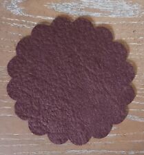 pRiMiTiVe Wool Felt Die Cuts~Penny Rug~Applique~8" Scalloped Circle~Brown~