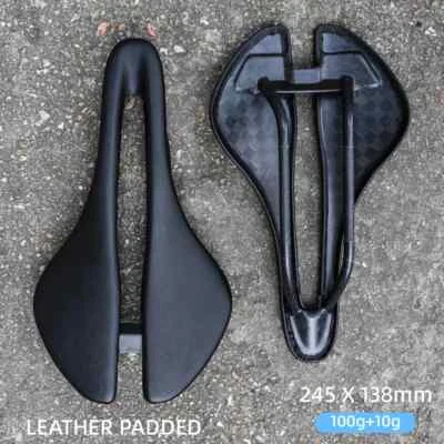 Sillín de bicicleta ultraligero de carbono completo de cuero ovalado 7x9 mm para bicicleta de grava MTB de carretera Foto 1 de 4