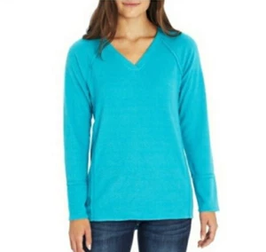 Wildfox Haley Brushed Knit Long Sleeve V-Neck Top Women’s XL Turquoise WLT40185 - Picture 1 of 6
