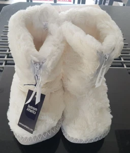 Stivali pantofole da donna camera da letto Athletics Monroe in pelliccia sintetica - bianco/grigio traccia-XLUK9/10 - Foto 1 di 4