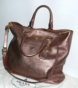 $2,500.00 PRADA MADE IN ITALY VITELLO LEATHER PHENIX MEDIUM TOTE CORAL BAG - Picture 1 of 12