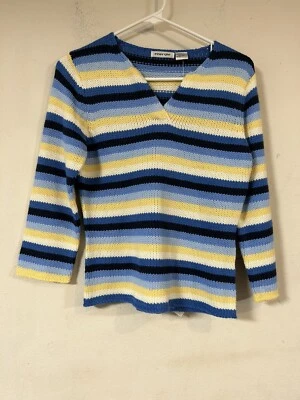 Energie Women's Stripe Sweater, NWT, Long Sleeve V-Neck, M - Image 1 of 2