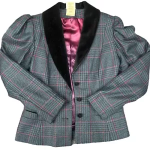 Laura Ashley Vintage Tartan Jacket Vintage Blazer Women's Coat Size 8 USA - Picture 1 of 12