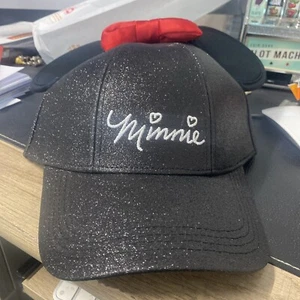 Disney Minnie Mouse Embroidered Ears Red Bow "Glitter" Snapback Hat Baseball Cap - Picture 1 of 3
