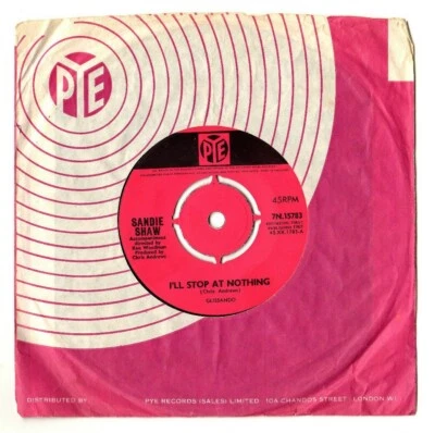 SANDIE SHAW - I'LL STOP AT NOTHING / YOU CAN'T BLAME HIM. UK ORIG 7". VG/VG+ - Image 1 of 2