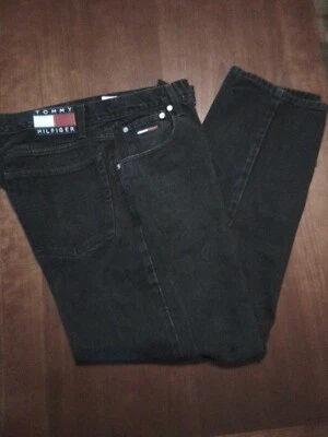 复古 34/32 Tommy Hilfiger Freedom 黑色牛仔裤 - 男式 90 年代 — 第 1/4 张图片