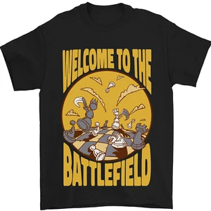 Chess Battlefield Funny Mens T-Shirt 100% Cotton - Picture 1 of 91