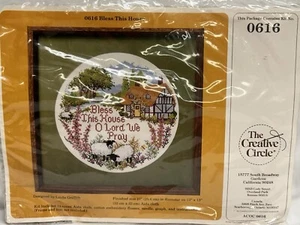 The Creative Circle Bless This House Cross Stitch Kit 10” Diameter L GriffithNEW - Picture 1 of 2