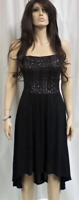 Vestido Ella Moss Dos Ciudades Lentejuelas Corpiño Sin Tirantes Alto-Bajo Talla Grande Nuevo con etiquetas $224 Foto 1 de 4