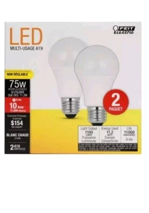 Feit Electric acre A19 E26 (Medium) LED Bulb Soft White 75 Watt Equivalence 2 pk - Picture 1 of 1