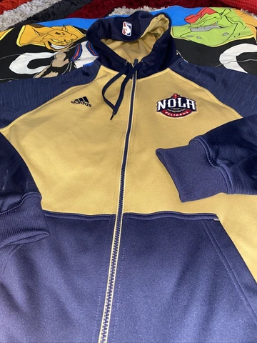 Adidas NBA Basketball Men L New Orleans Pelicans Full Zip Hoodie 2014 Sweatshirt Cover