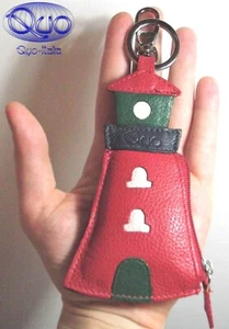 Pochette Portachiavi Portamonete Faro Vera Pelle Bustina Moschettone anello - Imagen 1 de 7