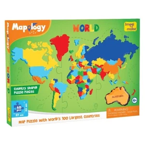 Imagimake Mapology World Puzzle - 68 Pcs Kids Educational Toy Age 4+ - Picture 1 of 4