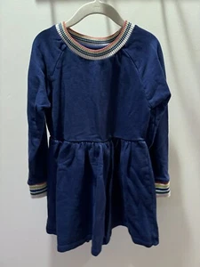 Hanna Andersson Navy Rainbow Kids Sweater Dress Size 5 - Picture 1 of 4