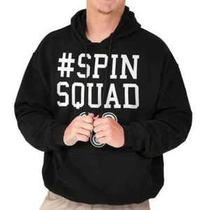Hashtag Spin Squad Fidget Spinner Graphic Adult Long Sleeve Hoodie Sweatshirt - Picture 1 of 13