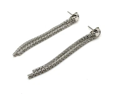 White Topaz Handmade 925 Sterling Silver Women's Chandelier Earrings  - Image 1 of 4