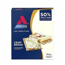 Atkins Low Carb Crispbread, Keto Snack, High Fibre, Low Sugar, 20 Pack Box x 6