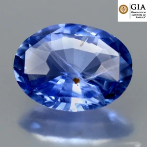 GIA Certified 1.38 ct Oval Cut (8 x 6mm)Sri Lanka Unheated Natural Blue Sapphire - Picture 1 of 3