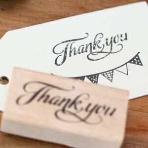 Thank You Greetings Rubber  Stamp | Wooden Scrapbook Craft