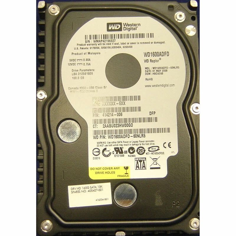 WD1600ADFD-60NLR5 - Western Digital 160GB 10K RPM SATA 3.5" HDD - Image 1 of 1