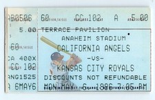 Kansas City Royals at Angels ticket stub 5/6/1996; Jim Edmonds homer