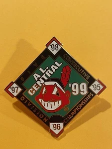 Cleveland Indians Lapel Hat Pin Chief Wahoo AL Central Division Champion 95-99 A - Picture 1 of 3