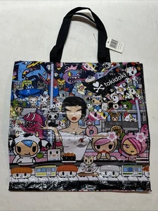 NEW Tokidoki Sushi Themed Shoppers Tote Shopping Bag Black Handle - Picture 1 of 6