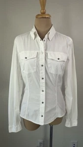 Vintage GF FERRE Italy White Western Button Up Shirt Top S - Picture 1 of 7