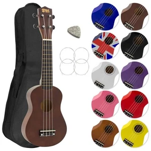 Mad About Soprano Beginners Ukulele with Bag, Pick & Carbon Strings - Dark Wood - Picture 1 of 5