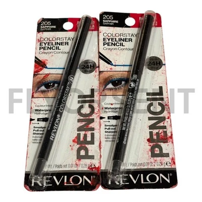 X2 Revlon ColorStay Waterproof Eyeliner Pencil Crayon #205 SAPPHIRE NIDB - Image 1 of 2