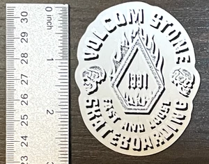 Volcom Stone Sticker 3 in x 2.25 in Black/White/Clear Skate Snow Surf Decal - Picture 1 of 1