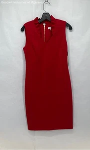 NWT Women's Calvin Klein Red Sheath Dress Sz 6 - Picture 1 of 5