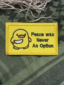 La paz nunca fue una opción... Parche moral ~ 3x2 gancho y bucle parche de equipo táctico - Imagen 1 de 3