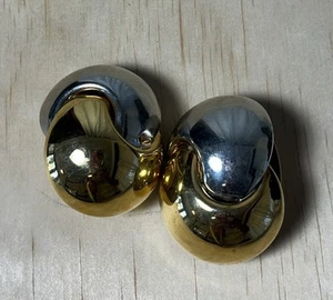 Vintage Knot Gold Silver Toned Non Pierced Clip On Earrings - Picture 1 of 4