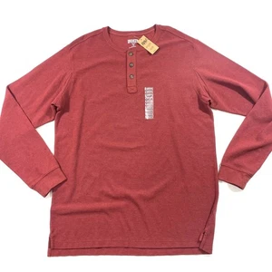 New Duluth Trading Trim Fit Henley Waffle Long Sleeve Shirt Red Size XL Regular - Picture 1 of 5