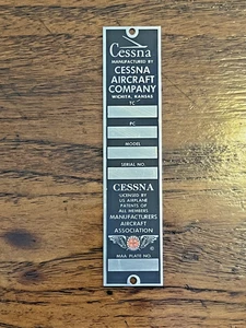 Cessna Plate, Never Used - Bild 1 von 1