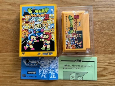 Bomberman II Famicom boxed Nintendo NES FC Classic 1991 Nintendo Game W/Manual! - Image 1 of 4