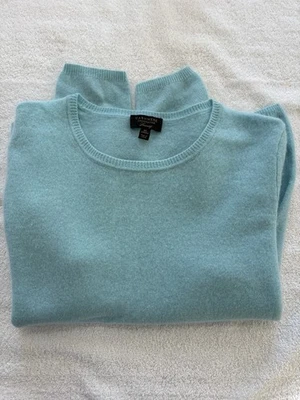 Charter Club cashmere Robins Egg Blue Women’s Crew Neck Sweater, XL - Image 1 of 4