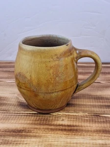 Handmade Brown Glazed Studio Pottery Bubble Mug Cup Artist Stamped 4"x3" - Picture 1 of 10