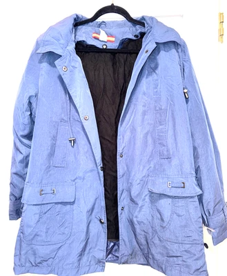 Chaqueta cortavientos vintage años 80 Tudor Court by Haband forrada con capucha extraíble XL azul Foto 1 de 4