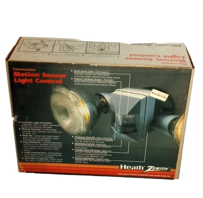 Motion Sensor Light Control Heath Zenith Light Fixture With Infrared Sensors NOS - Image 1 of 4